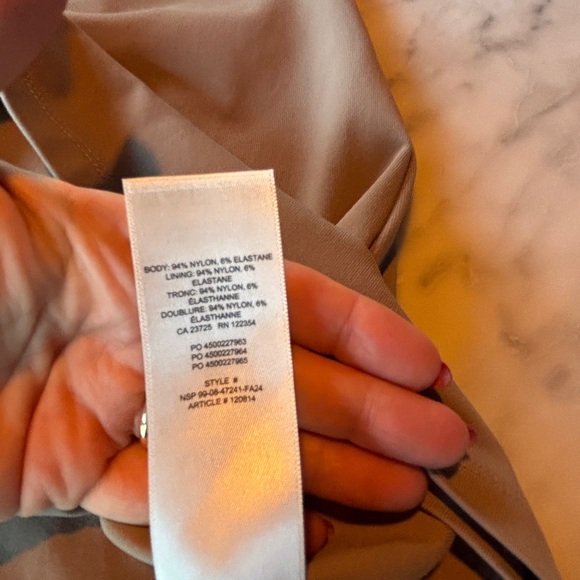 Aritzia Contour Collide Dress – Sculpt Knit Bodycon Mini Beige – Size Small - Picture 7 of 8